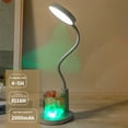 thumbnail image 4 of LED Desk Lamp, Rechargeable Table Light, Adjustable Brightness, Portable Office Lighting, Gooseneck Study Lamp, Amber Glow Night Light, Phone Holder Organizer, 4 of 7