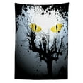 thumbnail image 3 of Ambesonne Horror House Tablecloth Rectangular Table Cover, Scary Hunt Eyes, 60"x84", Yellow Black, 3 of 4