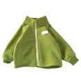 thumbnail image 5 of Gubotare Girls Fleece Jacket Baby Girl Boy Fleece Zip Up Hoodie Jacket Hooded Coat Winter Warm Outwear Cardigan Size 3T 4T,(Green 3-4 Years), 5 of 6