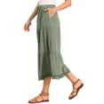 thumbnail image 4 of INSPIRE CHIC Summer Maxi Skirt for Women's Elastic High Waist Tiered A-Line Casual Beach Long Skirts XS Gray Green, 4 of 6