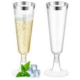 thumbnail image 2 of Champagne Flutes Plastic,1 Pack Wine Glasses,Disposable Champagne Glasses,5 Oz Clear Shot Cups,New Year Christmas Party Wedding Birthday Drinking Beer Water Dessert Cocktail Cups Bulk，Silver, 2 of 9