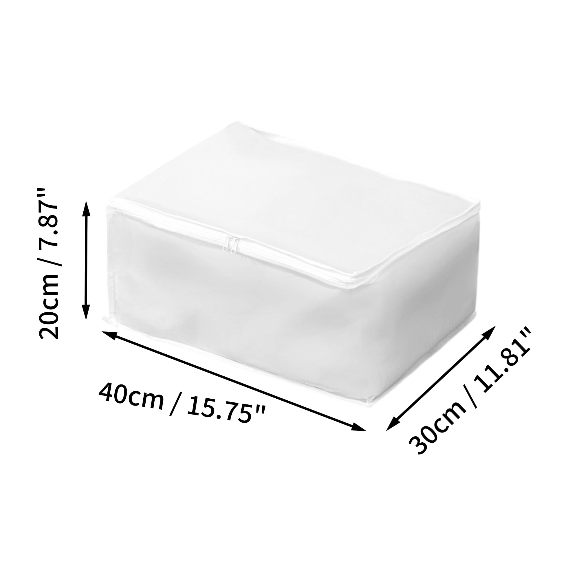 Unique Bargains Durable Storage Bag 1Pc Clear White White 15.75"x11.81"x7.87"