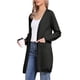 thumbnail image 4 of Suéter largo de cardigan INSPIRE CHIC para mujer, de manga larga, abierto al frente, ligero, tejido de punto, color negro, 4 of 6