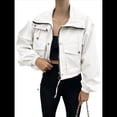 thumbnail image 2 of Chaqueta Corta para Mujer, Anorak Utilitario Extragrande con Cremallera y Bolsillos XXL, 2 of 8