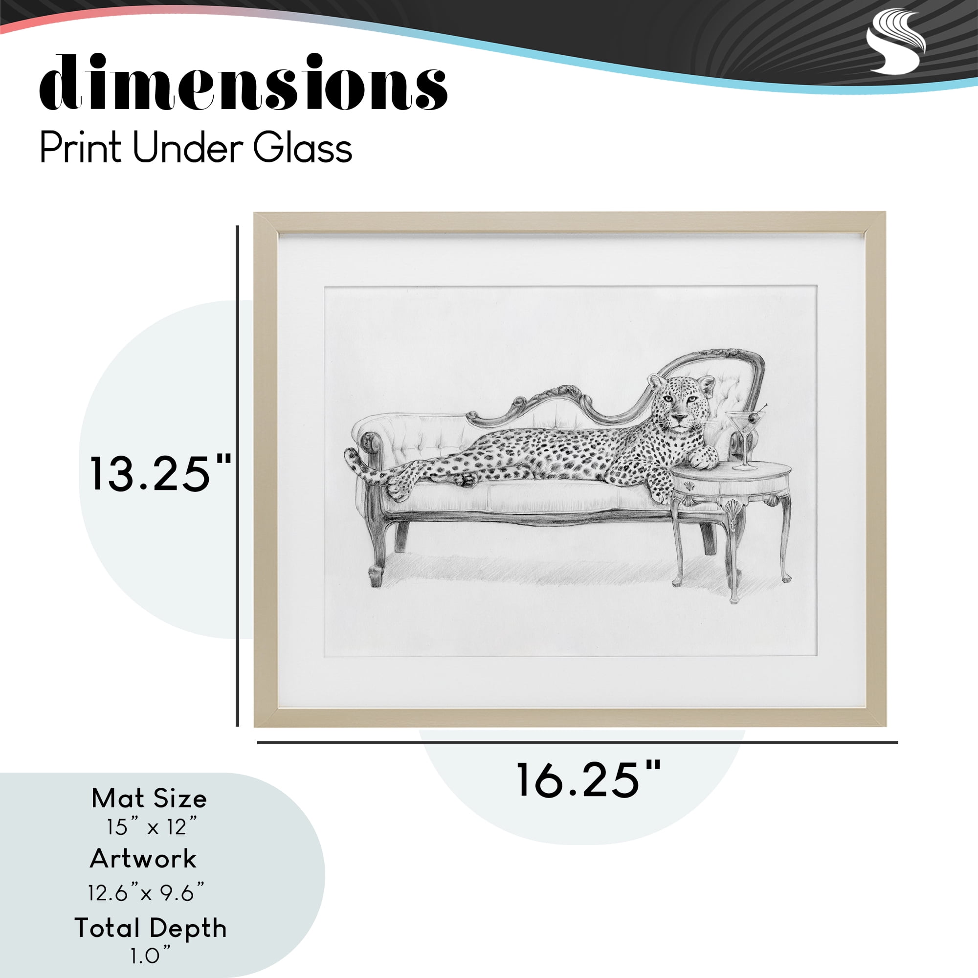 Stupell Industries Lounging Beast Cheetah Birch Framed Print Under Glass, design by Victoria Barnes