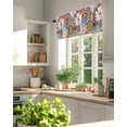 thumbnail image 3 of Valance Curtains for Windows Bohemian Floral Kitchen Curtians Window Treatment Boho Flowers Topper Curtain Rod Pocket Valances for Kitchen Bathroom Living Room 54x18in, 3 of 9