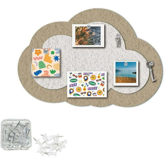 Cloud Felt Bulletin Board 8x11.8 Inch Self Adhesive Felt Bulletin Board Picture with Pin Wool Wall Decorations for School Classrooms Kitchens Offices Home