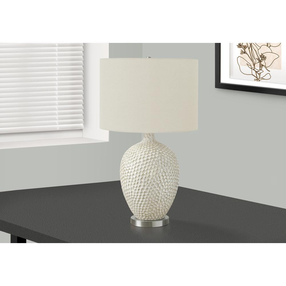 Lighting, 28"H, Table Lamp, Cream Ceramic, Ivory / Cream Shade, Contemporary