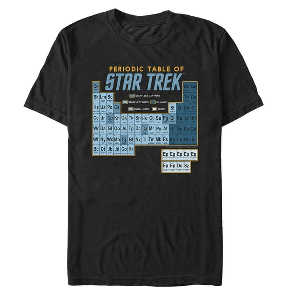 Men's Star Trek Periodic Table of Starfleet Graphic Tee Black Small