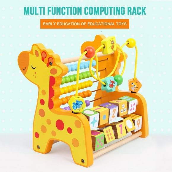 RKSTN Wooden Beaded Multifunctional Wooden Calculation Frame Toddlers Educational Learning Toy Toddlers Toys