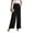 Black, variant on Women's Pocket Wide Leg Trousers Lightweight Pants High Waist Button Loose Trouser Work Casual Business Pants