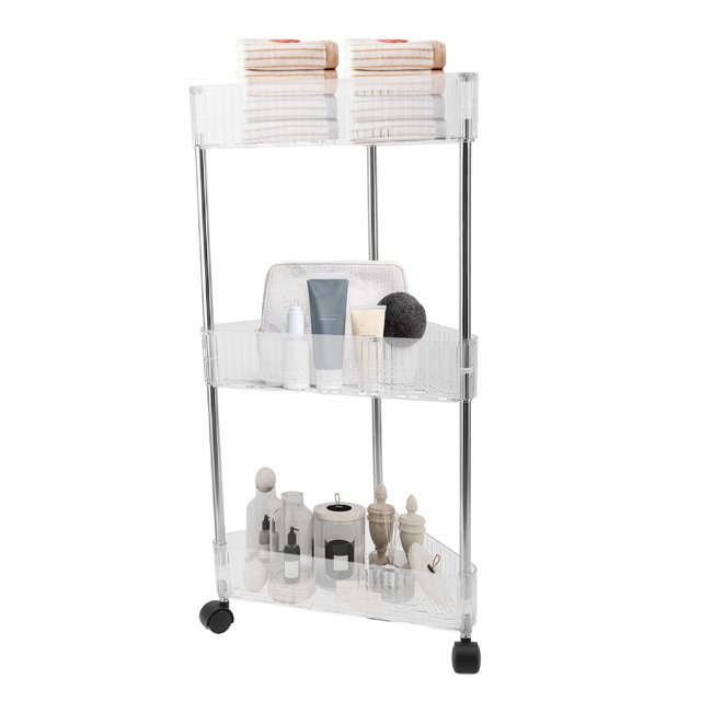 Corner Shelf Stand, Multi Tier Corner Bathroom Counter Organizer Large Capacity Bathroom Shelf Stable Structure Corner Bookshelf for Home Bathroom