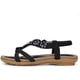 thumbnail image 2 of Sandalias de verano para mujer, chanclas casuales cómodas, zapatos de playa, sandalias planas elásticas con tiras en T y tobillo para mujer, 2 of 7