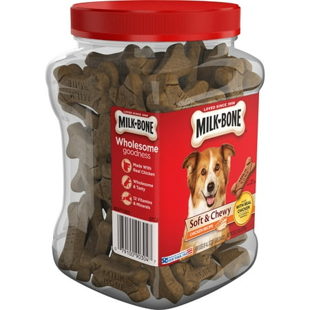 - Milk-Bone Soft & Chewy Chicken Recipe Dog Snacks, 25-Ounce