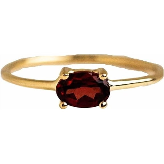 Garnet Gemstone ring, Natural Garnet Tiny ring, January birthstone, womens ring, gold micron ring, 925 Sterling Silver, Fine Jewelry, dainty Ring, Minimal Stacking Ring