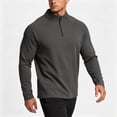 thumbnail image 6 of Men Fall Clothes,Athletic Shirts for Men Solid Color Long Sleeve 1/4 Zip Stretchy Sport T-Shirts with Thumb Hole Casual Gym Workout Top, 6 of 7
