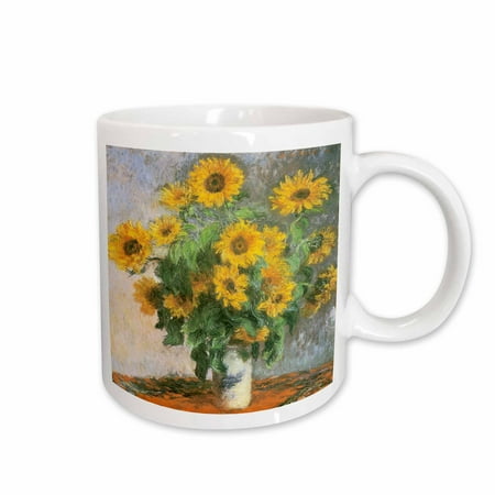 

3dRose Sunflowers by Claude Monet 1881 Impressionist Still Life Painting Ceramic Mug 15-ounce