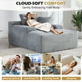 thumbnail image 4 of 67" Chaise Lounge Chair 9.9'' Wide Armrest Indoor Corduroy Oversized Sleeper Sofa for Living Room Deep Seat Lounge and Three Soft Pillows Convertible Boneless Sofa Bed, Black, No Assembly Required, 4 of 10