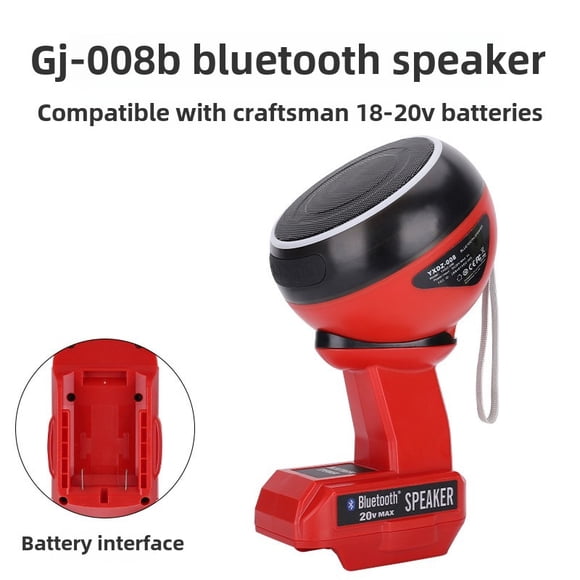 Haut-parleurs Bluetooth pour Dewalt 20V Makita Milwaukee Bosch Ryobi Craftsman Batterie 18V, Haut-Parleur Portable Sans Fil avec Appairage Sonore HD, Couleur RVB Dynamique pour Chantiers, Plein Air, Fête à la Maison, Camping