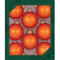 Glass Christmas Tree Ornaments - 67mm / 2.63" [8 Pieces] Designer Balls from Christmas By Krebs Seamless Hanging Holiday Decor (Velvet Wildfire Orange)