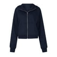 thumbnail image 3 of Samickarr Sweatshirt for Women Half Zip Cropped Pullover Fleece Hoodies Fall Winter Tops Thumb Hole, 3 of 4