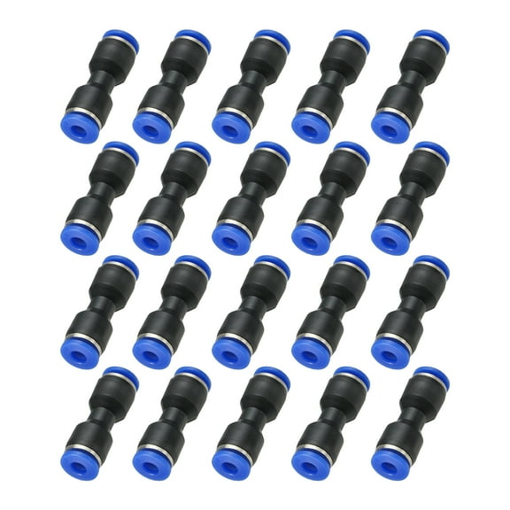 Uxcell 4mm Push to Connect Fittings, 20Pcs Plastic Air Line Fitting Quick Release Pneumatic Connectors