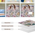 thumbnail image 4 of Yayeee Foldable Storage Basket for Shelves with Handles Set of 2 Waterproof Cloth Bins, Purple Floral Pattern, 4 of 7