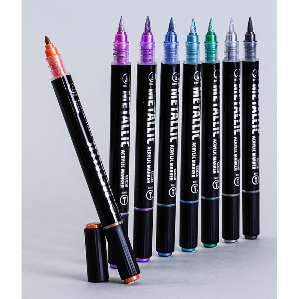 Giaone Double Tip Liquid Acrylic Marker Metallic Acrylic Paint Pen for Card Making