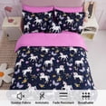 thumbnail image 5 of Kids Comforter Bed Set Full Size for s Girls, 8 Pieces Bed in a Bag with Shams, Purple Pink Unicorn Full Soft Microfiber Kids Comforter Bedding Set, 5 of 6