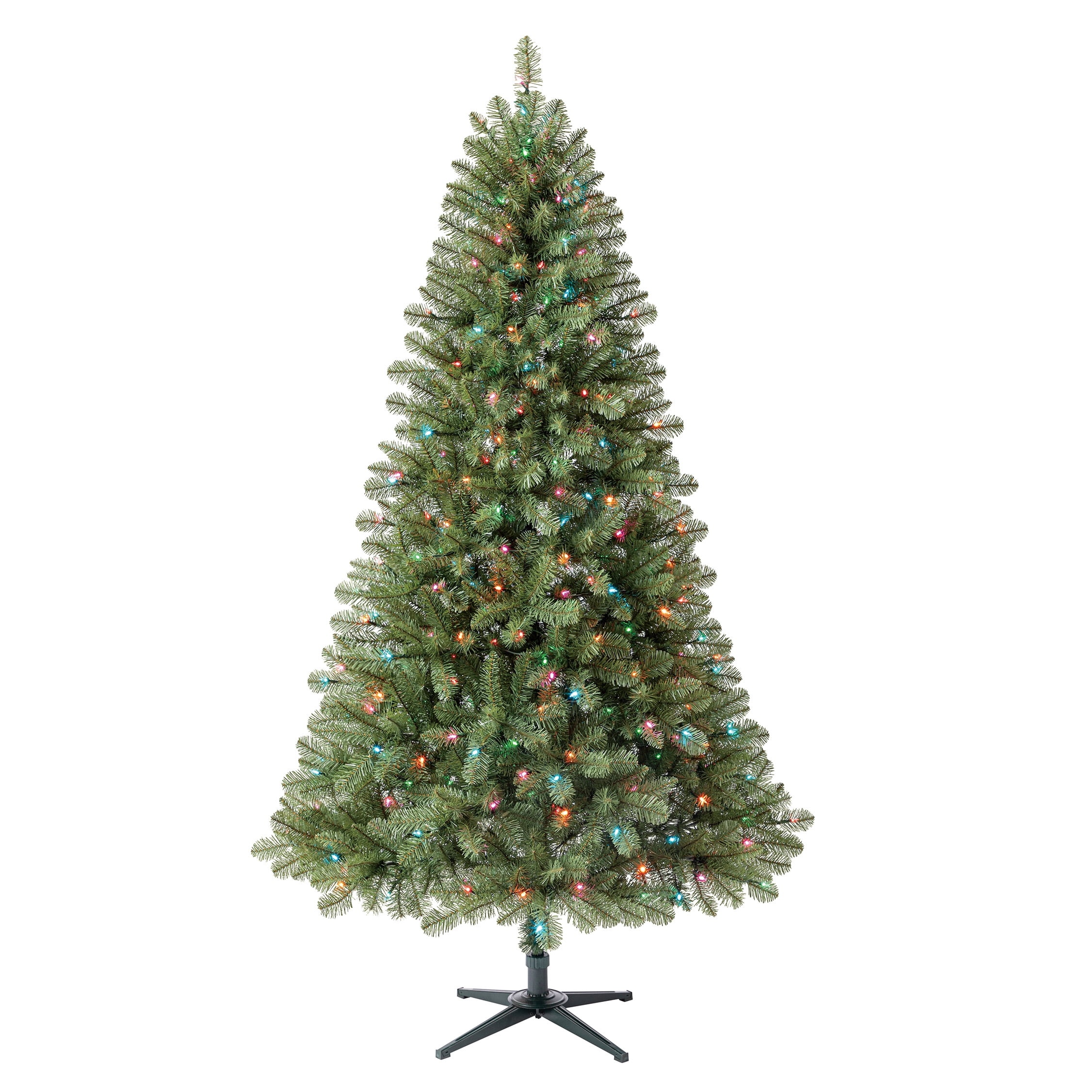 Holiday Time 7' Pre-Lit Duncan Pine Green Artificial Christmas Tree