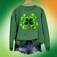 thumbnail image 4 of St. Patrick's Day Sweatshirt for Women Decorative Shamrock Heart Shape Graphic Crewneck Long Sleeve Loose Fit Soft Novelty Festive Holiday Pullover Top, 4 of 7