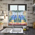 thumbnail image 4 of Yayeee Kitchen Curtains Tier Pair Light Filtering 27"x36" Rod Pocket Short Cafe Window Panel, Seaside Leaves, 4 of 7