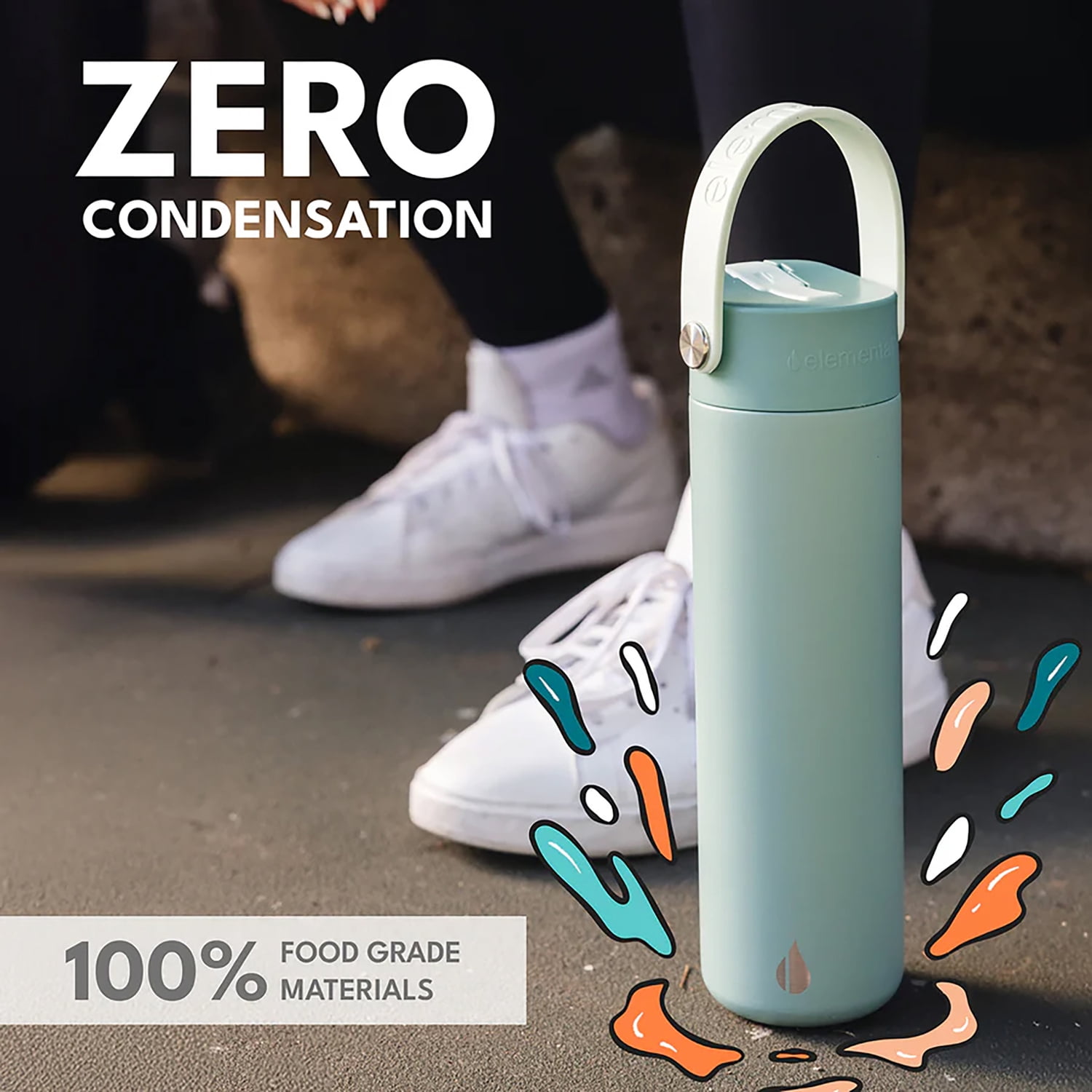 Elemental Core Pop 24 oz Sage Stainless Steel Water Bottle