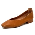 thumbnail image 7 of Viluyesy Womens Loafers Square Toe Faux Leather Slip On Arch Support Casual Work Cushioned Low Block Heel Shoes Brown Size US7.5, 7 of 7