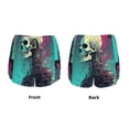 thumbnail image 6 of Uemuo Cartoon Art Skull Pattern Women's Athletic Shorts High Waisted Running Shorts with Liner Pockets Gym Elastic Workout Shorts-, 6 of 9