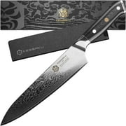 Kessaku Chef Knife - 8 inch - Damascus Dynasty Series - Razor Sharp Kitchen Knife - Forged 67-Layer Japanese AUS-10V High Carbon Stainless Steel - G10 Garolite Handle with Blade Guard