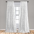 thumbnail image 5 of Ambesonne Grey Curtains, Geometric Circles Retro, Pair of 28"x63", Grey White, 5 of 5