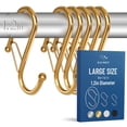 thumbnail image 1 of Ganchos en forma de S Blau Marité de metal pesado, paquete de 6 unidades, dorados (grandes), 1 of 8