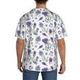 thumbnail image 3 of Lsque Lavender Bicycle print Men's Cuban Collar Short Sleeve Shirt Summer Beachwear Casual Button Down Fashionable Vacation Leisure Shirt-3X-Large, 3 of 7