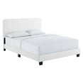 thumbnail image 1 of Celine Channel Tufted Performance Velvet Full Platform Bed White, 1 of 8