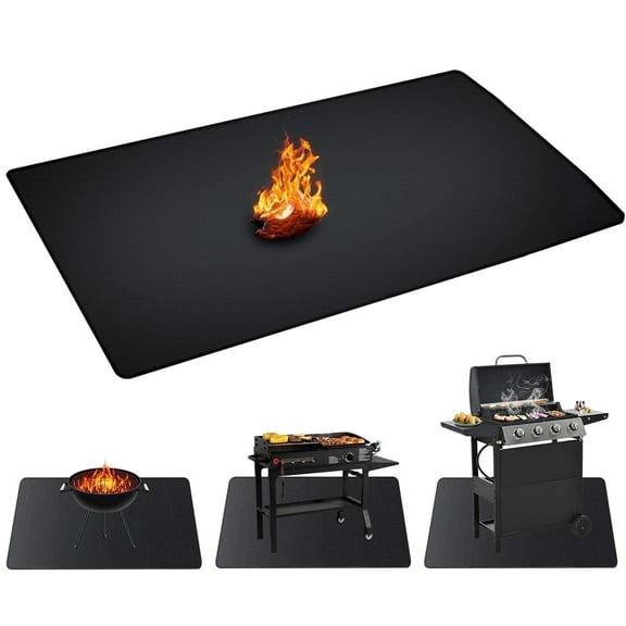 PUCACHI 48x36 Inch Fireproof Grill Mat, Double-Sided Outdoor Cooking Protection for Deck & Patio