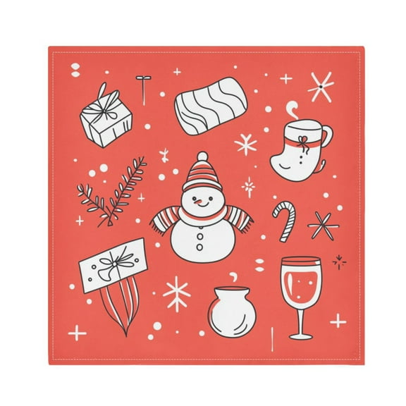 Qxltty Christmas Element Napkins 20×20in Perfect for Parties Dinners Weddings Cocktail Housewarming Cloth Napkins Set of 6