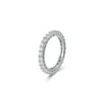 thumbnail image 2 of Forever Facets Cubic Zirconia Full Eternity Band in Platinum Plated Sterling Silver, Adult Female, 2 of 7