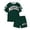 396Green780, variant on HAYIMI Child Girls Outfit Sets Mexico Letter Print O-Neck Short Sleeve Tops With Shorts Casual Summer Toddler Kids Clothing Sets , Black