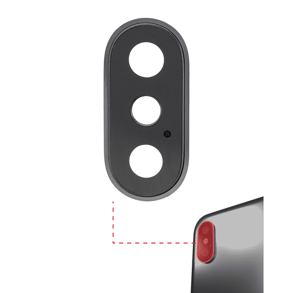 Replacement Back Camera Lens With Bracket & Bezel Compatible For iPhone X (Space Gray) (Real Sapphire l Premium)