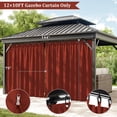 thumbnail image 3 of Pakunoda 11' X 6.5' Gazebo Universal Replacement Privacy 4-Panel Curtains, Waterproof Outdoor Curtains Terrared Sidewall with Zipper for Patio Garden Backyard 10' X 12' Gazebo, Curtain Only, 3 of 8