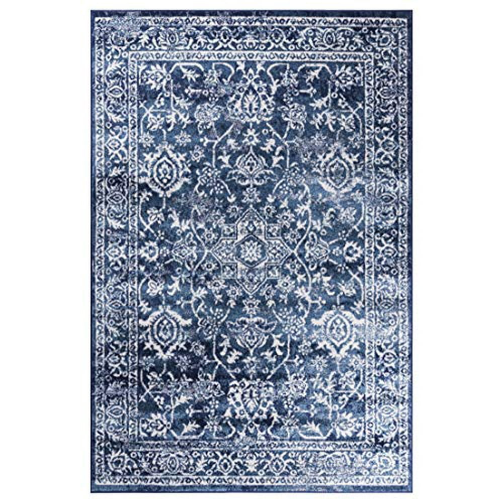 GAD Premium Indoor Contemporary Modern Low Pile Area Rug Blue Living
