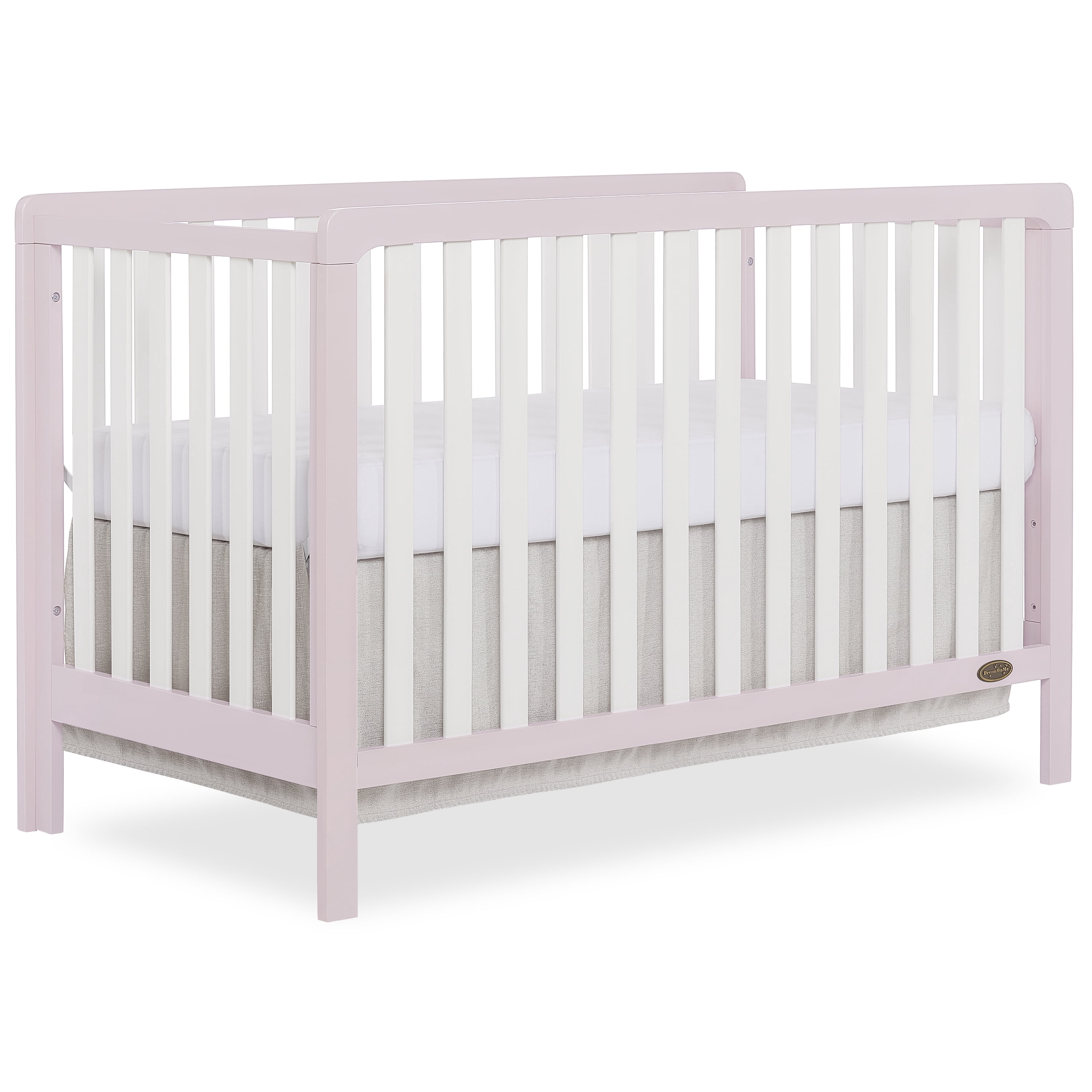 Dream On Me Ridgefield 5-in-1 Convertible Crib, Blush Pink and White