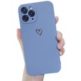 thumbnail image 1 of IBAOLEA Compatible with iPhone 11 Pro Max Case for Soft Liquid Silicone Gold Heart Pattern Slim Protective Shockproof Case for Women Girls for iPhone 11 Pro Max-Brown Navy Purple, 1 of 7