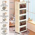 thumbnail image 4 of Gabinete de Almacenamiento Plegable Estilo francés, Cierre magnético, Organizador Cuadrado de plástico con múltiples estantes para Juguetes, bocadillos, Cocina - No Requiere ensamblaje, 4 of 9